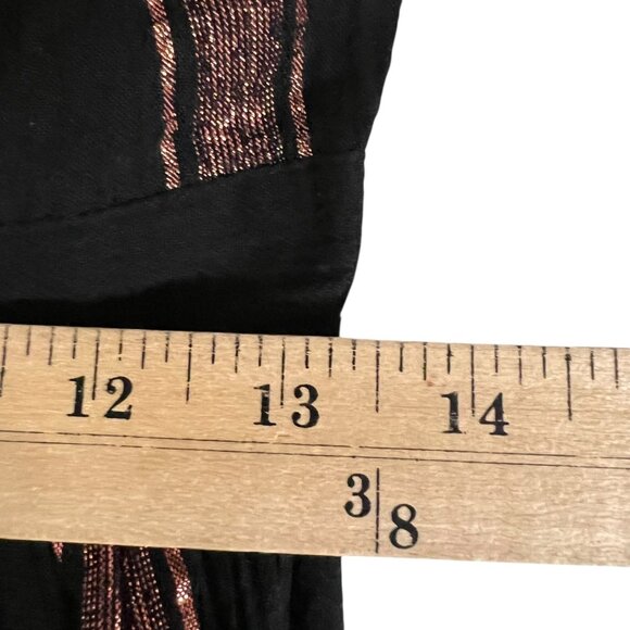 Adelyn Rae Dark Romantic Festival Chic Striped Long Sleeve Tiered Midi Dress S - Picture 9 of 12